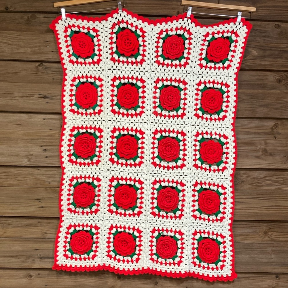 Vintage Rose Christmas Afgan